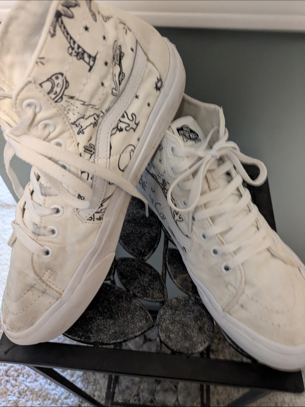Vans Sk8-Hi Tapered Alien/UFO U-Paint White Skate Shoes
